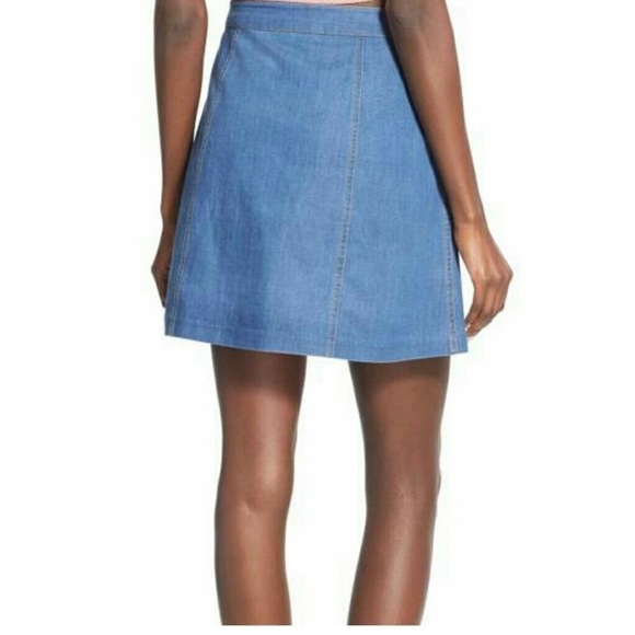 Nordstorm WAYF Button down Jean Mini Skirt XS Summer Denim - Picture 3 of 7